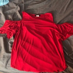 Forever 21-off shoulder red top